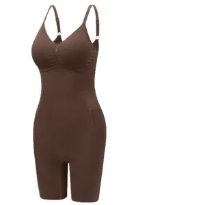 Women's Lady Seamless Compression Shapewear Bodysuit Shorts, Basic Cute, Bathroom-Friendly, Tummy Control, Removable Slimming Design, Plus Size S-XXL