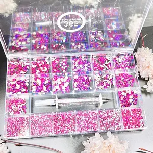 Siam AB Rhinestones Box - 9340pcs, Diamond Picker & 14 Hottest Sale Shapes for Scrapbooking & Stamping