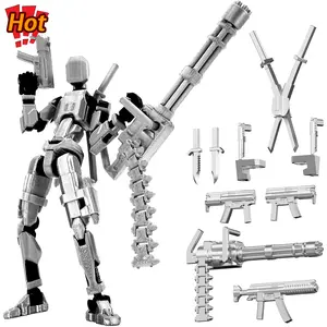Gatling Ronin T13 Titan 13 Action Figure Set【Completed assembly model】, Robot Action Figure 3D Printed robo 13 Action Fidget Toys Dummy Figure Articulated, Lucky 13 for Collectors Desktop Decorations Valentine's Day gift for boys