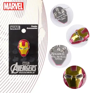 1PC Marvel Iron Man Pin Officially Licensed Mask Technology Helmet Superhero Anime Brooch Backpack Decoration Jacket Lapel Anti-Rust Exquisite Alloy Enamel Gift