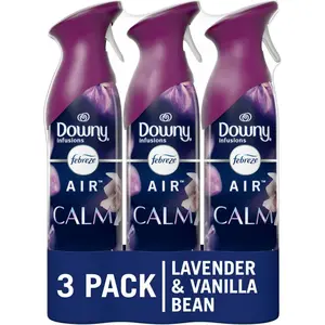Febreze Air Mist Air Freshener Spray, Odor-Fighting Room Spray, Air Fresheners for Home and Bathroom and Kitchen, Aerosol Can, Downy Calm Scent, 8.8oz, 3 Count