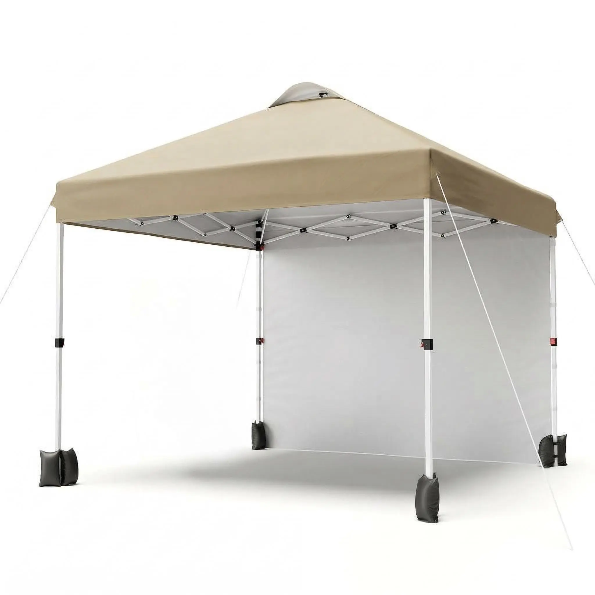 Gaomon 10x10 Pop Up Canopy Tent, Oxford Fabric Easy-Up Outdoor Shelter with 1-Pull Lock, Removable Sidewall, Vented Roof, Roller Bag, Portable Commercial Tent for 6-8 Ppl Camping, Picnic, One-Pull Lock
