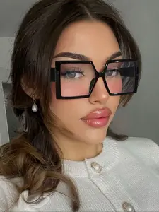 Women's Square Large Frame Glasses, Lightweight Frames for Daily Work and Reading, Standout Presence Eyewear