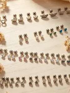23 Pairs Titanium Steel Ear Cuffs Set, Multiple Styles and Sizes, Comfortable and Hypoallergenic, Perfect for Daily Wear and Gifts