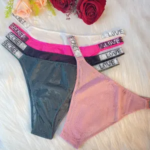 JROZXF 5pcs Women's Rhinestone Thongs Stretchy Sports Panties Pack Sexy Low Waist Lingerie Elegant Print for Everyday & Bridal Wear Womenswear