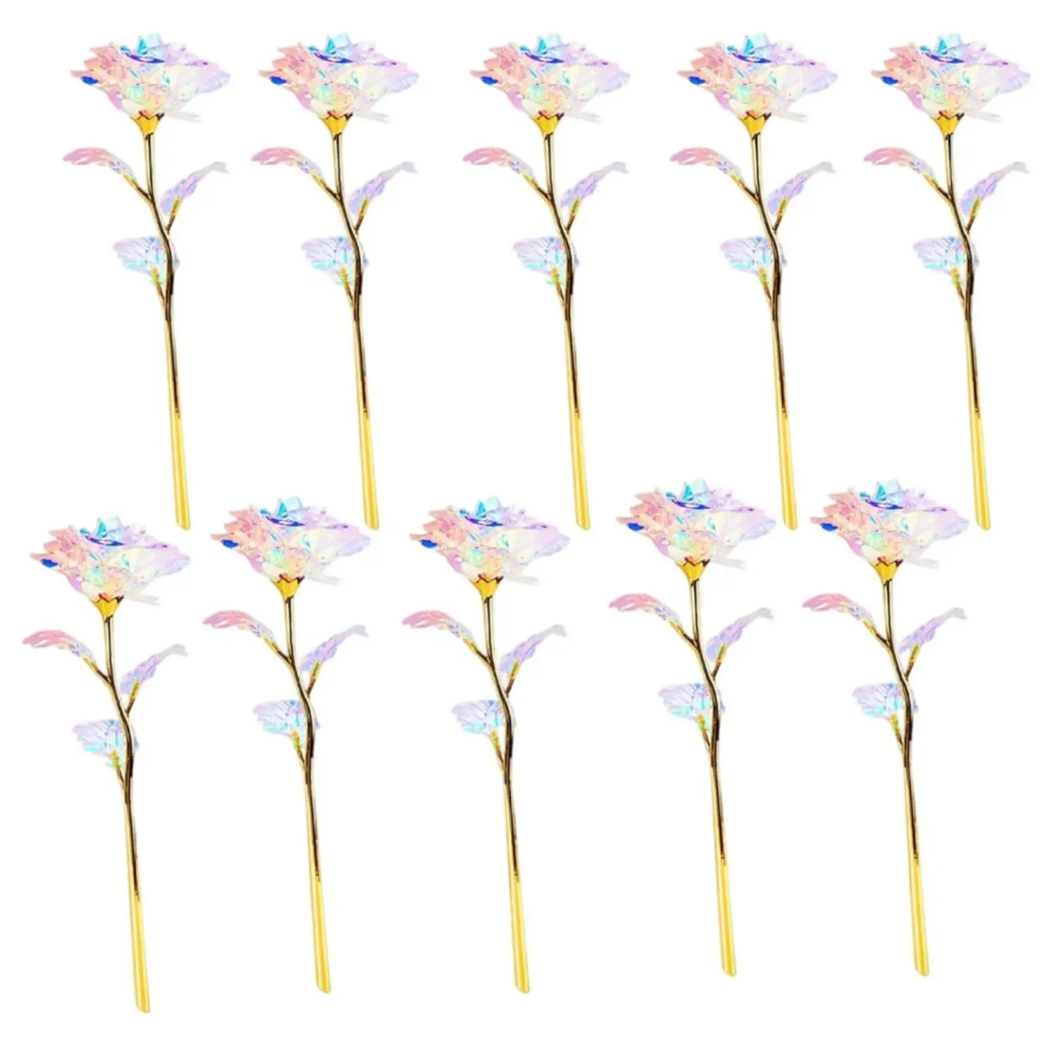 20Pcs Plastic Galaxy Forever Rose Artificial Flowers - Home Improvement Decoration Ornaments, Wedding Table Decor, Faux Flower Gifts for Women for Birthday, Valentine's Day, Mother's Day, Artificial Flower Decorations