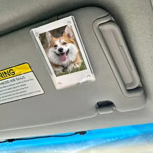 Car Sun Visor Photo Frame Clip, DIY Car Decoration, Couple Gift Wallet Photo Holder, Family Pet Memorial Card Clip, 1 Piece