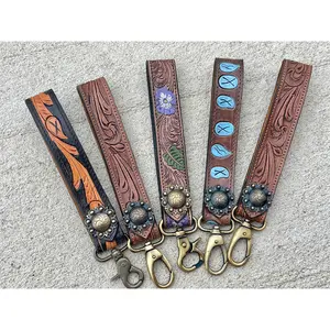 Tooled Leather Keychain