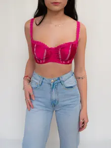 Y2K PINK LACE BALCONETTE BRA - (32DD/34D/30F + 38C/40B/36D)