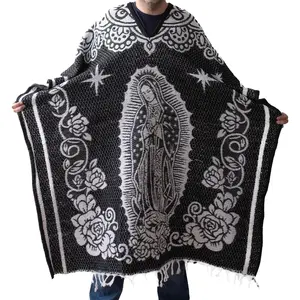 Reversible Mexican Ponchos for Men and Women Sarape Pancho Men Sarapes Mexicanos Costume Outfit