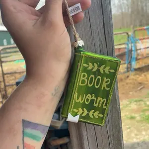 Bookworm Christmas ornament
