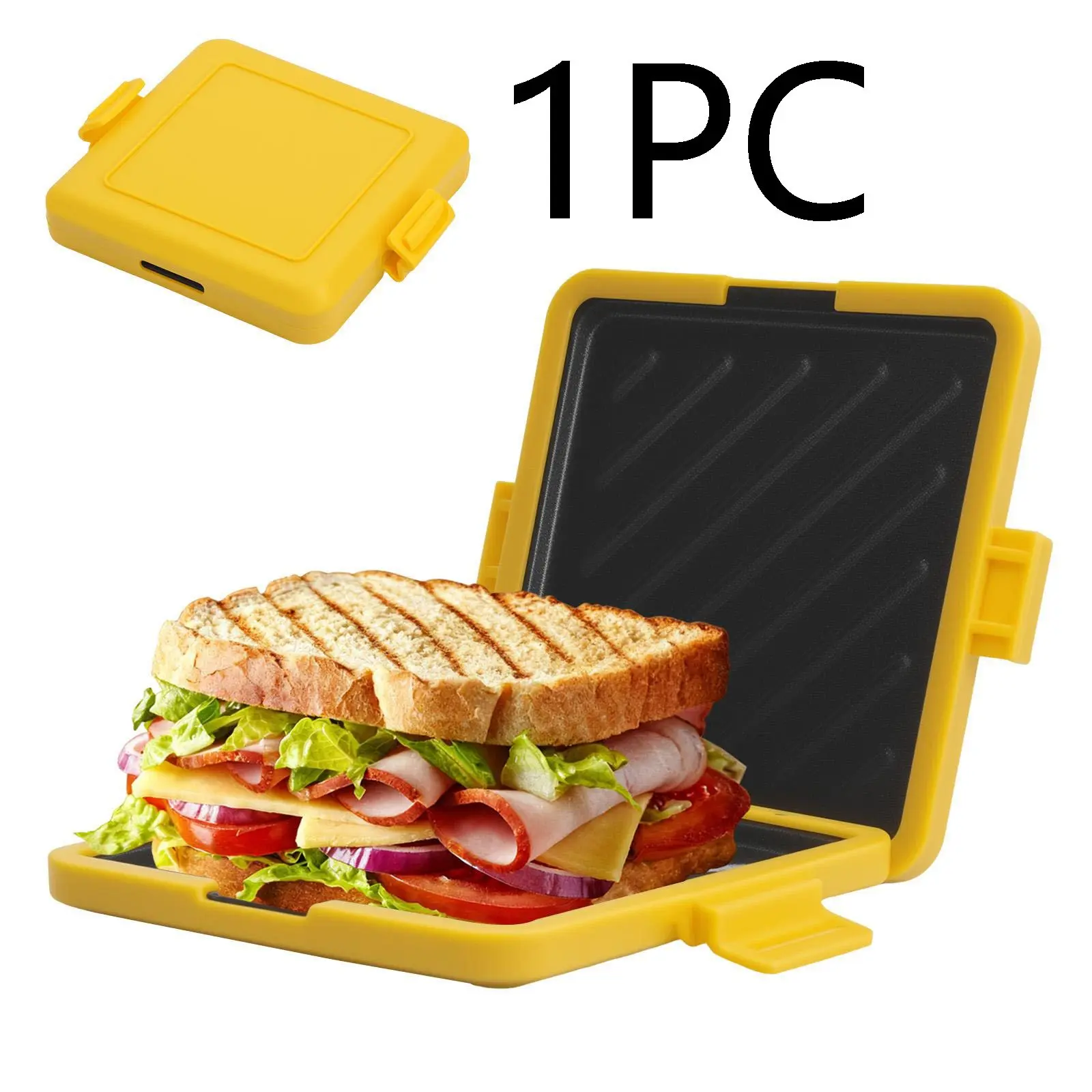 1PC Microwave Toastie Gourmet Sandwich Maker, Sandwich Toaster, Removable cooking grill, Microwave power and bread humidity and thickness vary, Adjust heating time and power according to taste and bread type