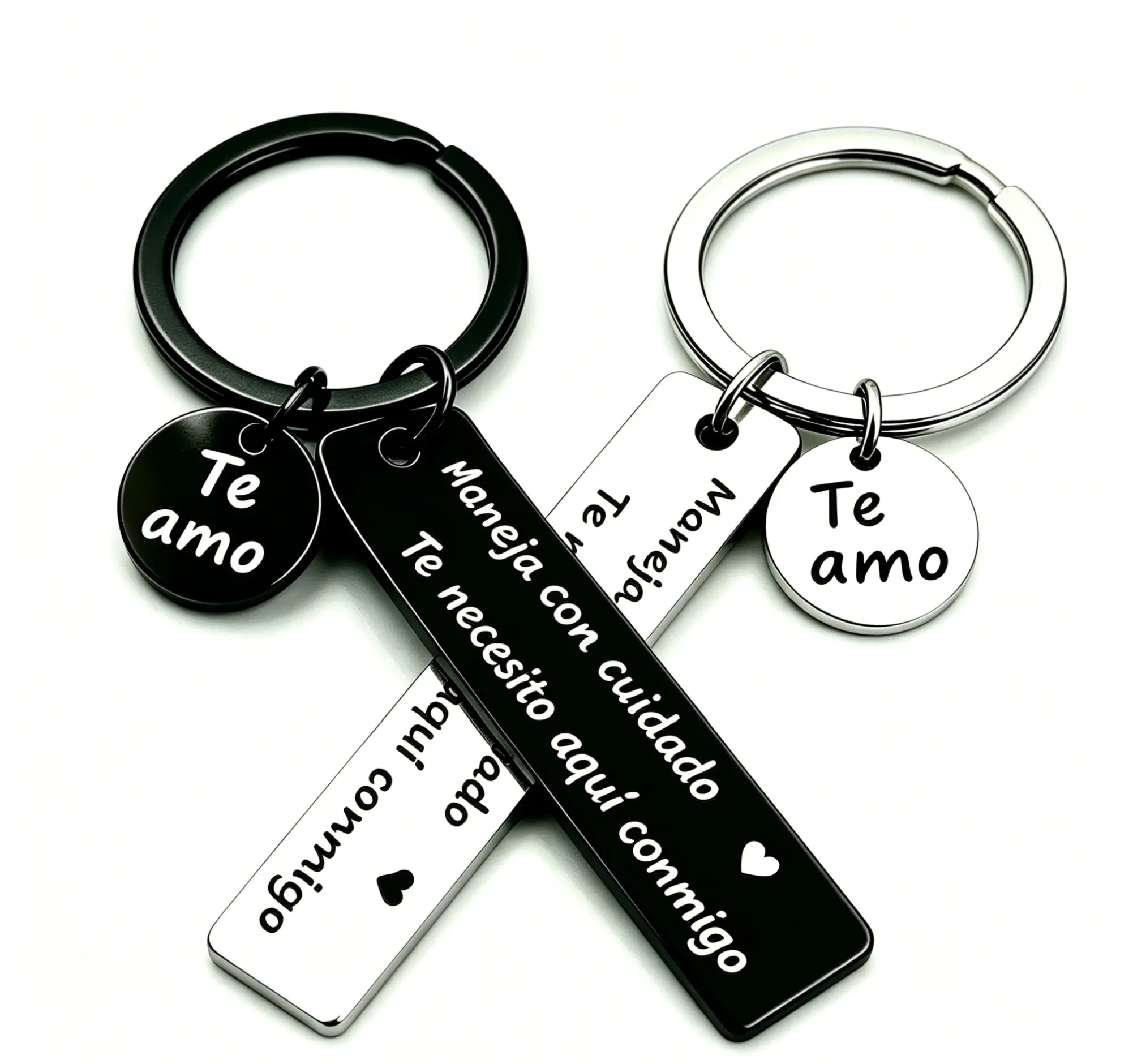 HOLDNEAR Classic "Maneja Con Cuidado" Drive Safe Keychain - Stylish Double-Sided Romantic Letters Key Accessory, Gifts for Couples (Anniversary, Birthday) with Jewelry Box
