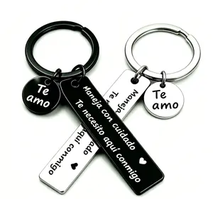 "Maneja Con Cuidado" Drive Safe Keychain for Men Sweet Couples Gift Anniversary Birthday Present for Him