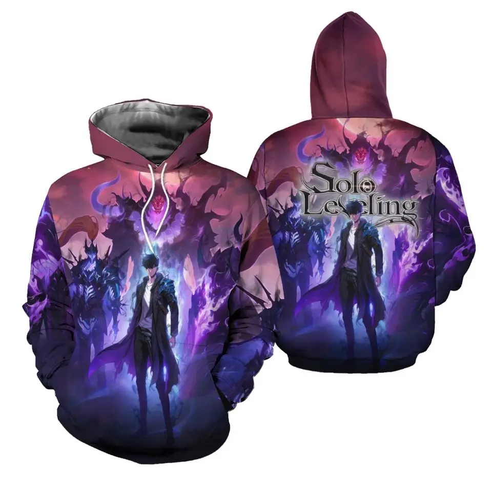 Anime Solo Leveling Hooded Sweatshirt Hoodie For Mens 3D Print
