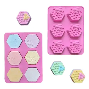 Honeycomb Silicone Soap Mold, 1 Count 6-cavity Hexagonal Honeycomb Soap Mold, DIY Craft Candle & Soap Making Mold for Home Decor