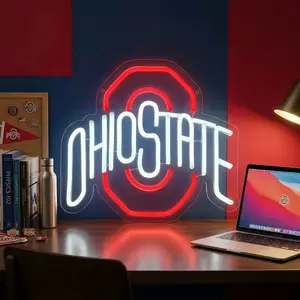 Ohio State Neon Sign, University Neon Light, Must-Have College Football Fan Bar Decor, Campus Theme Decoration, Bedroom/man Cave Atmosphere Lamp