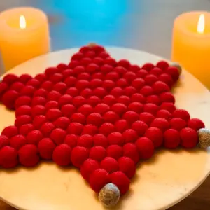 12 inches Christmas Felt Coasters/Trivet/Pot Holder| Hypoallergenic | sustainable | kids and pet friendly | handmade in Nepal