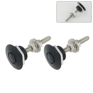 2pcs 1.25" Universal JDM Style Quick Latch Bumper Release Fastener Push Button Billet Hood Pin Lock Clip Kit Quick Pins for Auto Car Bumper Hood License Plate Black