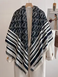 Women's All-Over Printed Scarf, Elegant Fitted Design, Perfect for Daily Wear & Fall/winter Decor, Stylish Comfortable Shawl, Textured Blanket Scarf