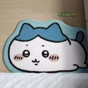 Hot Chiikawa Cartoon Rug Anime Hachiware Usagi Plush Floor Mat Bathroom Non-Slip Carpet Car Cushion Soft Living Room Decor Gifts Bandai