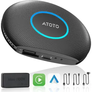 Wireless CarPlay Adapter with OBD2 Diagnostics,Supports CarPlay/Android Auto,4GB RAM 64GB Storage, Built-in 4G LTE, Preloaded DriveChat & FindApps,Plug-and-Play Car AI Box (4GB+64GB)