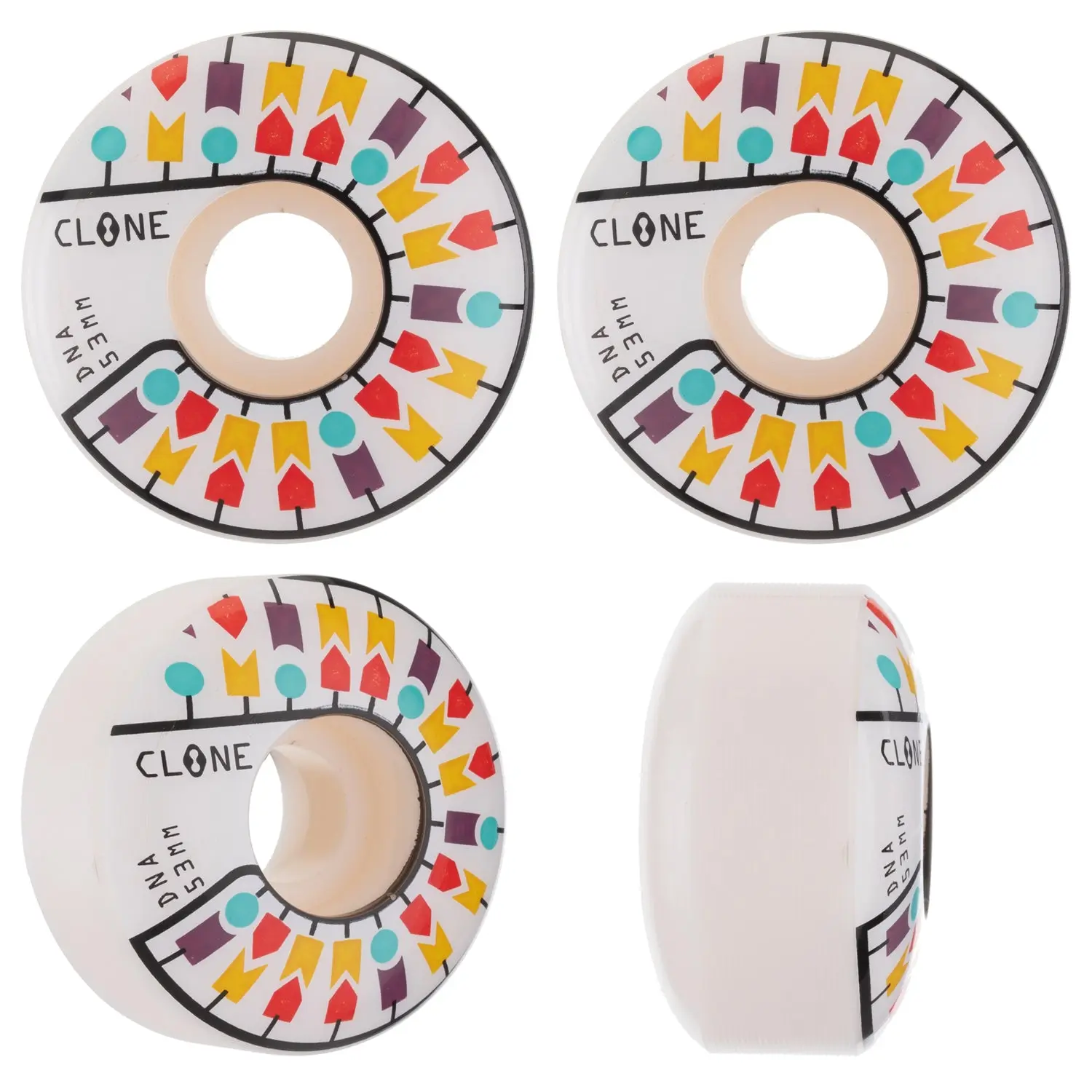 DNA Clone Skateboard Wheels 53mm 99A White DNA Clone Skateboard Wheels 53mm 99A White