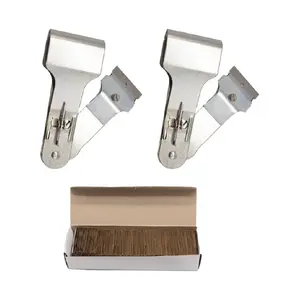 3-Way Position Adjustable Scraper Tool 8”, Sticker Adhesive Remover (Included 1 box of 100pcs Blades Refill)