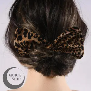 Leopard print Rhinestone Hair Tie,Leopard Bun Maker,Birthday/Christmas Gift