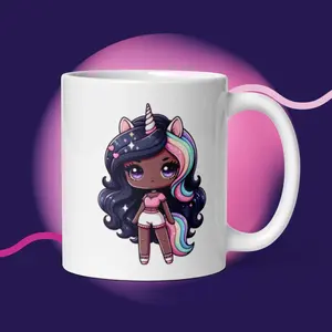 Posh Unicorn white glossy mug