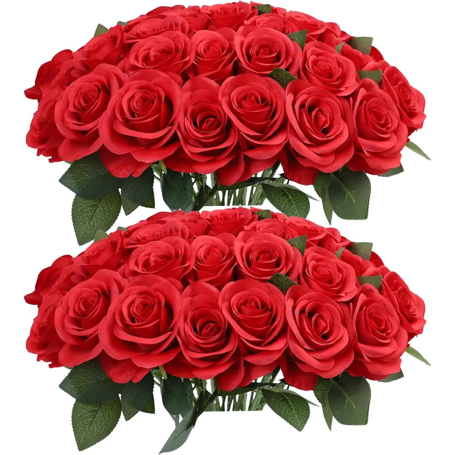 【Clearance Sale | Limited Quantities Available】24/48Pcs Artificial Roses Long Stem Silk Flowers Bouquet Realistic Fake Roses for Wedding Bridal Shower Party Table Centerpieces Home Decor DIY Floral Arrangements Valentine's Day Gift High Quality Faux Roses