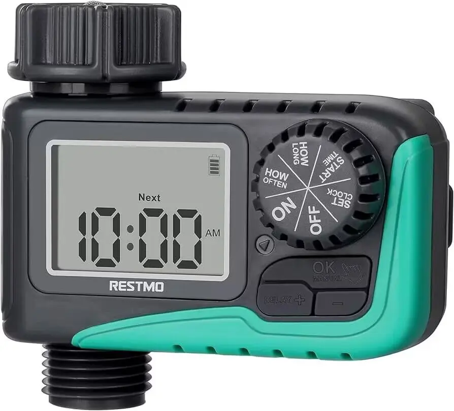 Sprinkler Timer, Programmable Water Timer for Garden Hose, Outdoor Faucet, Drip Irrigation and Lawn Watering System, Compact Design | Automatic Digita