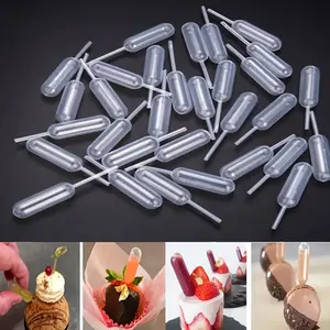 50 Plastic Pipettes, Plastic Straws, Suitable for Chocolate, Cupcakes, Straws, Laboratory and Research Purposes