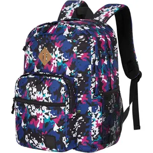 Lightweight Laptop Backpack 1.1Lbs, 36L Wear-Resistant Water Resistant Backpack with Laptop Compartment for Men Women, College Work Travel Bookbag,Blue Camo