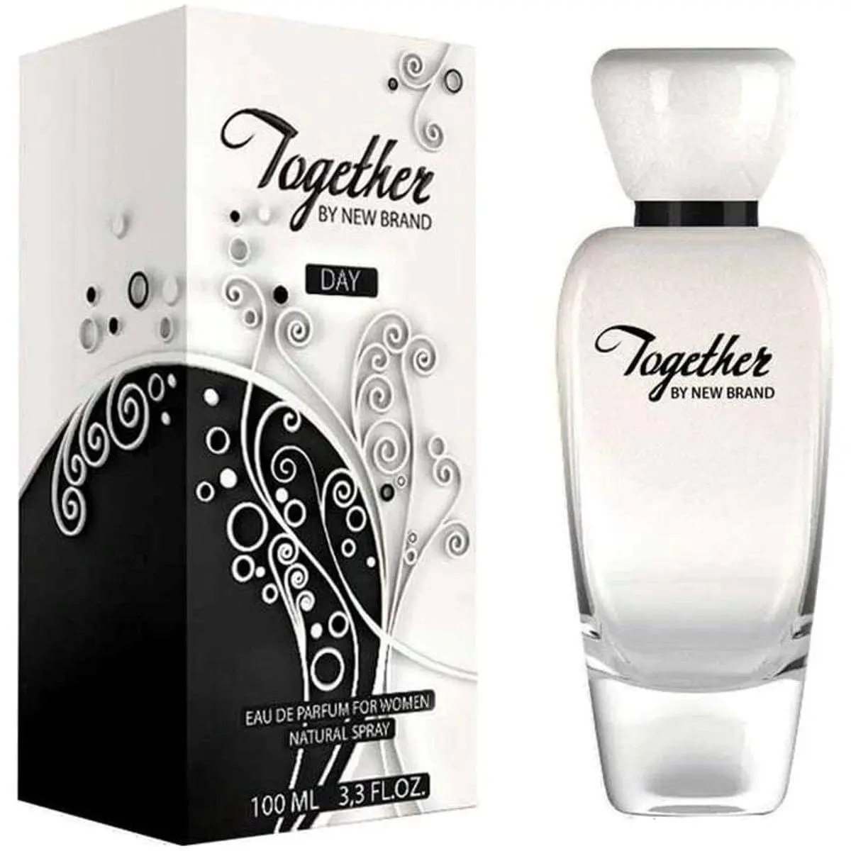 NEW Brand Prestige Together Day EDP - Alcohol-Based Women's Fragrance, 3.3oz/3.4oz, Amber, Elegant, Jasmine-Themed Floral Blend, New In Box, Jasmine-Themed Women's Fragrance, Amber Women's Fragrance