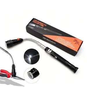 Rechargeable LED Magnetic Pickup Tool Telescoping Flashlight with Extendable Magnet Stick Ideal Birthday Gift for Him Adults