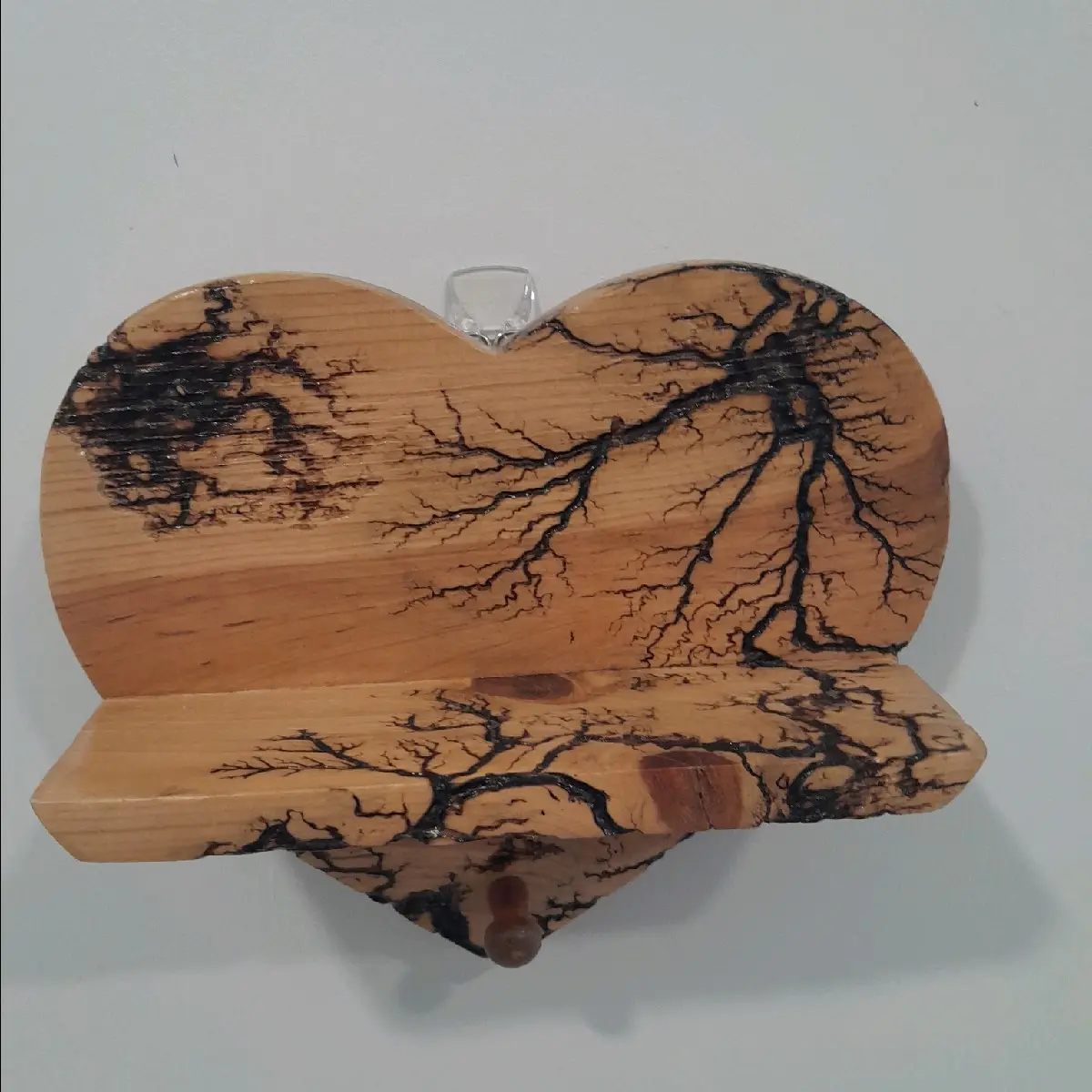 small fractal burned heart shelf