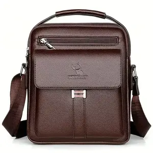 Men's PU Leather Courier Bag Shoulder Bags Courier Cross Handbags Travel Bags Men's Wallet Slings Casual Bags Luxury Father Gifts