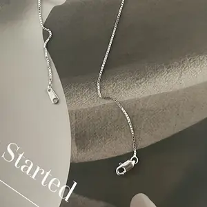 925 Sterling Silver Box Chain Necklace For Women | Hypoallergenic Chain Jewelry | Adjustable 40.64-60.96cm | Minimalist & Y2K Trendy Teen Accessories | Affordable, Local Warehouse | Perfect Gift For Mom/Wife/Girlfriend