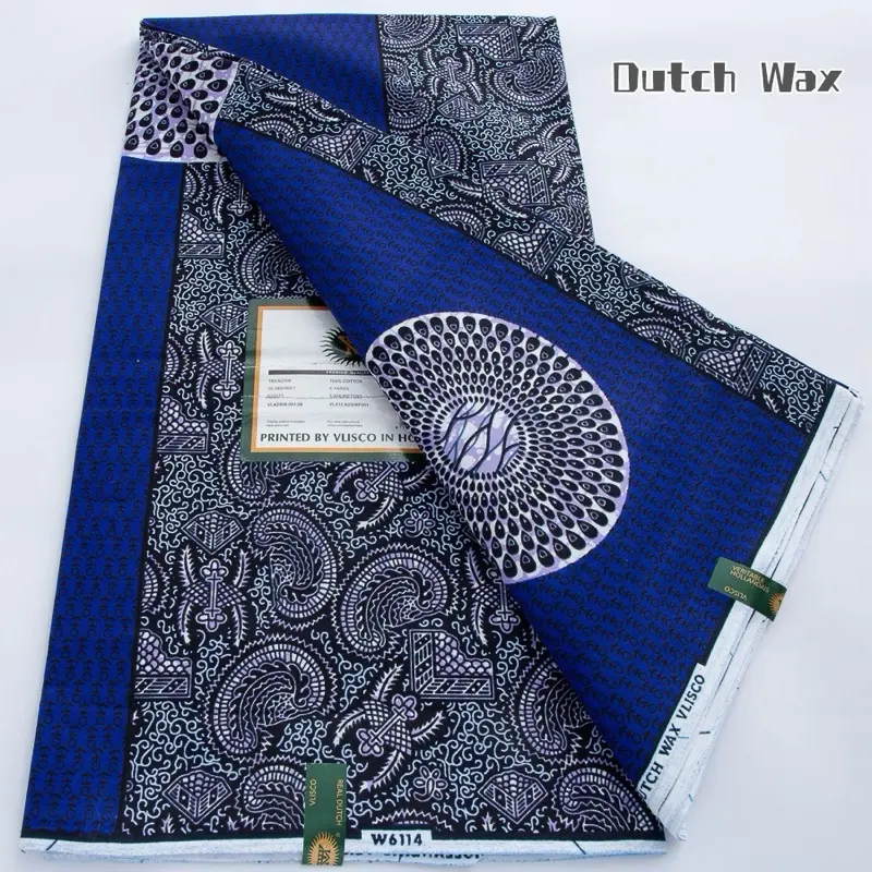 Ankara Wax Dutch Cotton Fabric 6 Yards - Printed by Visco in Holland