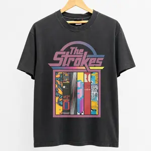 The Strokes Band T-Shirt Rock Band Tee Charcoal Unisex Tshirt Men Women, Unisex Crewneck Sweatshirts & TShirts HDR C9N