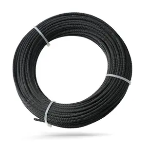 Feet /" Black T Stainless Steel Cable Wire Rope Aircraft Cable Railing System Deck Cable Railing Hardware x Strand Indoor Outdoor DIY Balustrade String