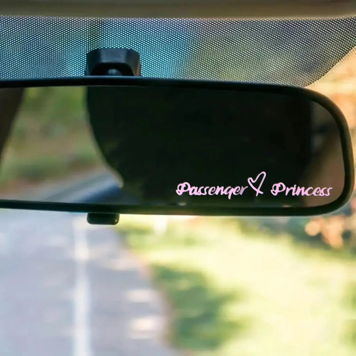 Passenger Princess Car Rearview Mirror Sticker, Letter & Heart Design Car Mirror Sticker, Cute Car Accessories for Rearview Mirror Window