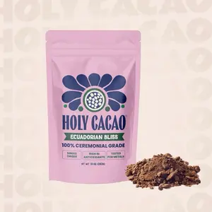 Holy Cacao 100% Organic Ceremonial Cacao Paste - Ecuadorian Bliss, Non-GMO, Vegan, High in Nutrients, Sugar-Free, 16 oz
