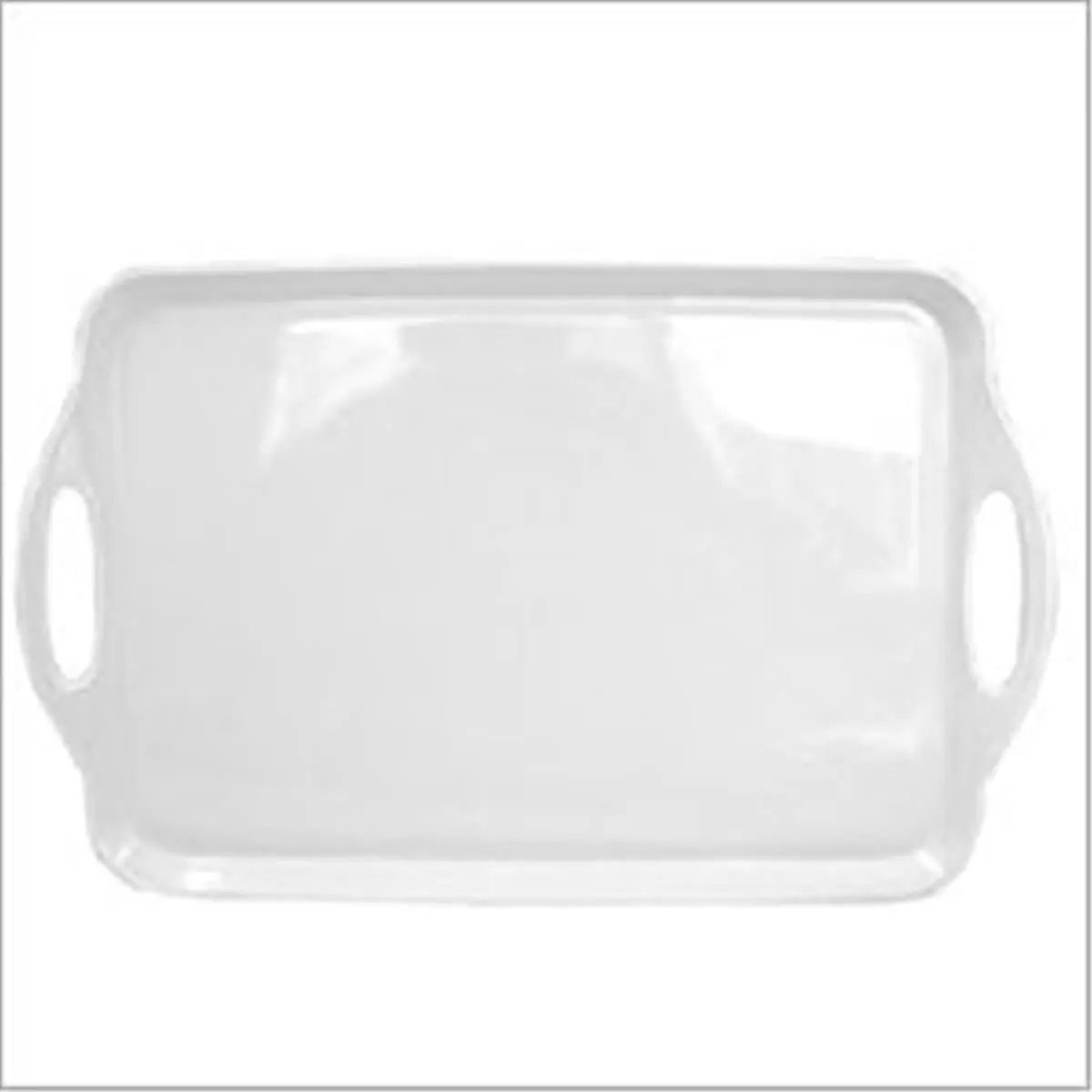 212 MAIN 18 in Rectangular Melamine Plastic Handled Tray - Lightweight, Colorful, Stylish Kitchen Fixture Accessory for Handy Serving with Plates Compatibility