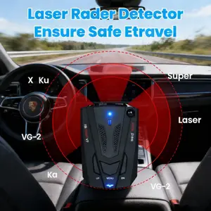 All-Fit Car Radar Detector, V7 16 Band Model, 360° Laser Detection & Intelligent Voice Warning, Adjustable Screen Brightness, Suction Cup Mount and 12V Cord Included, Practical Safety Tool for Long and Short Distance Travel
