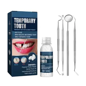 3 Packs Halloween Tooth Decorations Tooth RepairKit,Temporary Tooth Repair Gel 30ml, Moldable Resin forMovie Makeup & Cosplay, Easy DlY Filling for Tooth Gaps,Missing Teeth & Cosmetic Fixes Oral