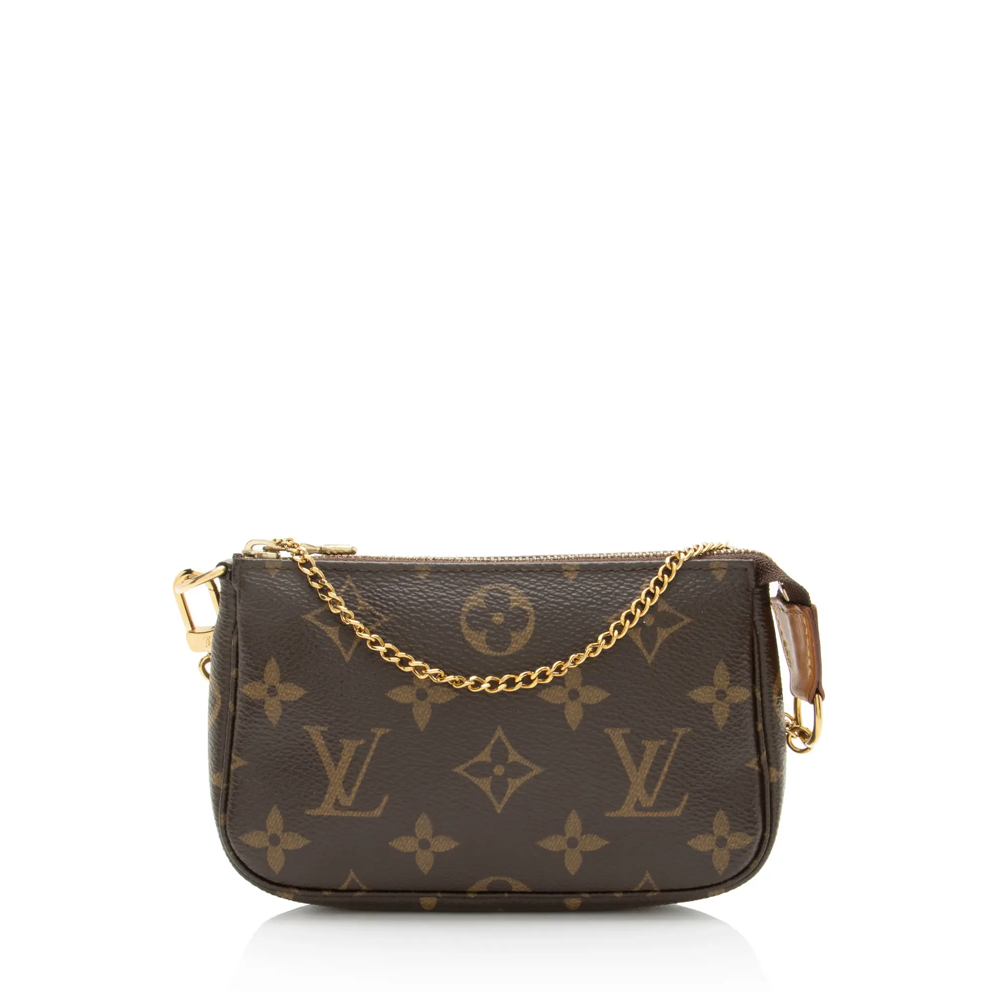 Pre-owned Louis Vuitton Leather Clutches & Wristlets Monogram Canvas Mini Pochette Accessoires