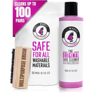 Shoe Cleaner Kit with Bottle and Brush For Fabric Cleaner For Leather, Whites, Suede and Nubuck Sneakers