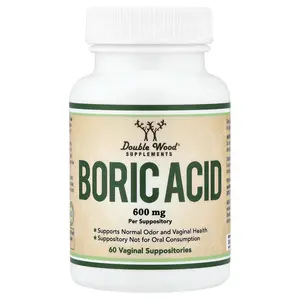 Double Wood Supplements Boric Acid, 60 Vaginal Suppositories